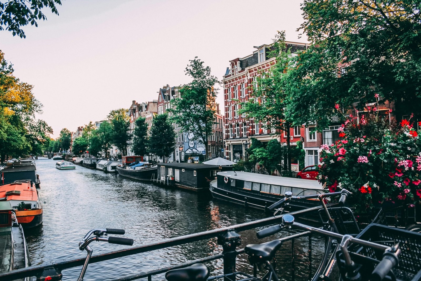 Amsterdam is #4 on our list of best European countries to visit. Featured is one of Amsterdam's canals.